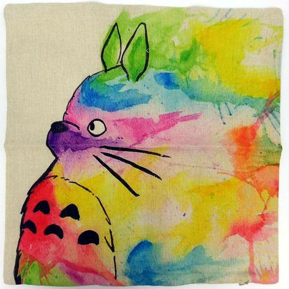 Other - NWOT Burlap Pillow Cover Totoro Watercolor 17x17